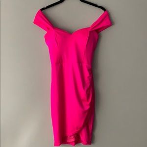 *NWT* off the shoulder neon pink dress
